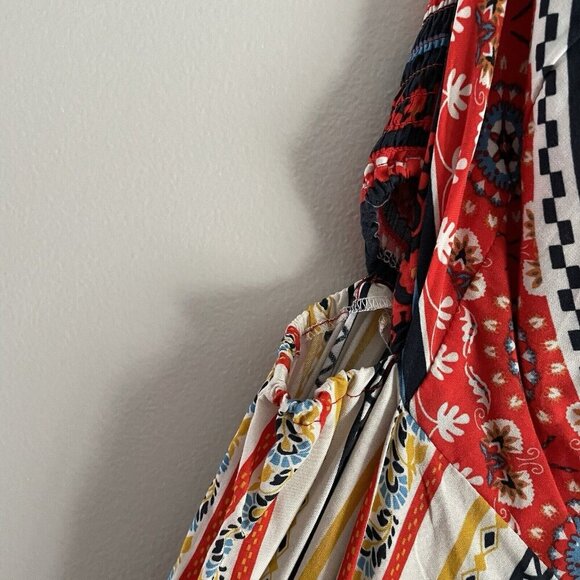 Flying Tomato S Boho Printed Side Cutouts Off The Shoulder Wide Leg Jumpsuit NWT - Picture 6 of 12